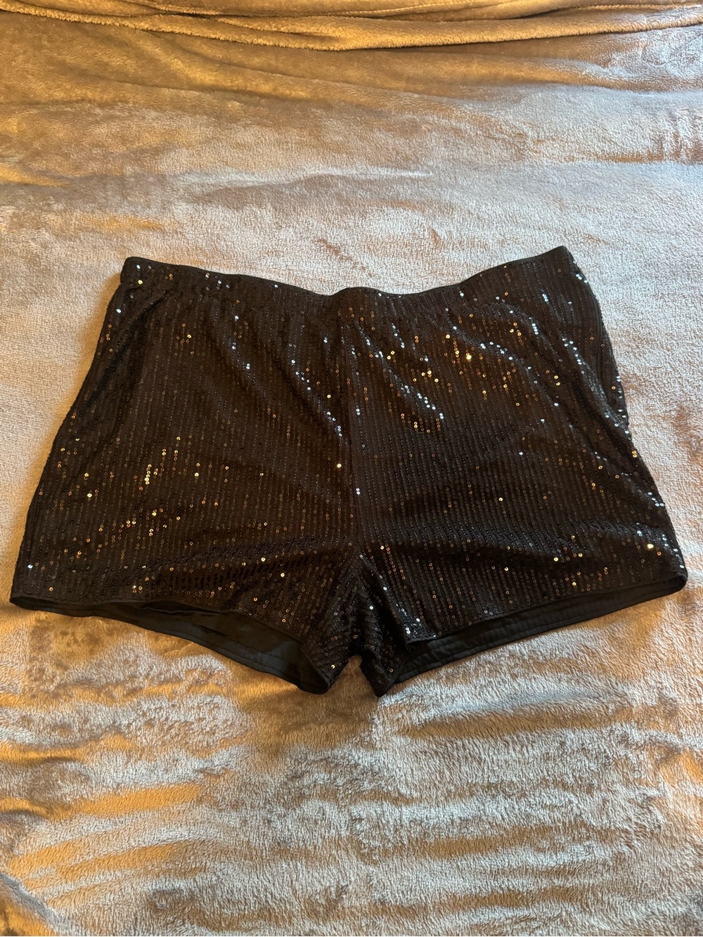 SHEIN Black Sequin High Waist Women's Shorts